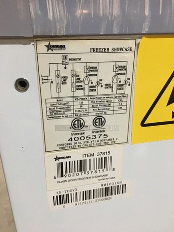 Omcan Commercial Chest Freezer Showcase Merchandiser! With 2 Sliding Top Doors! Model 37815 Serial 690207378158! 115V! - Image 6 of 7
