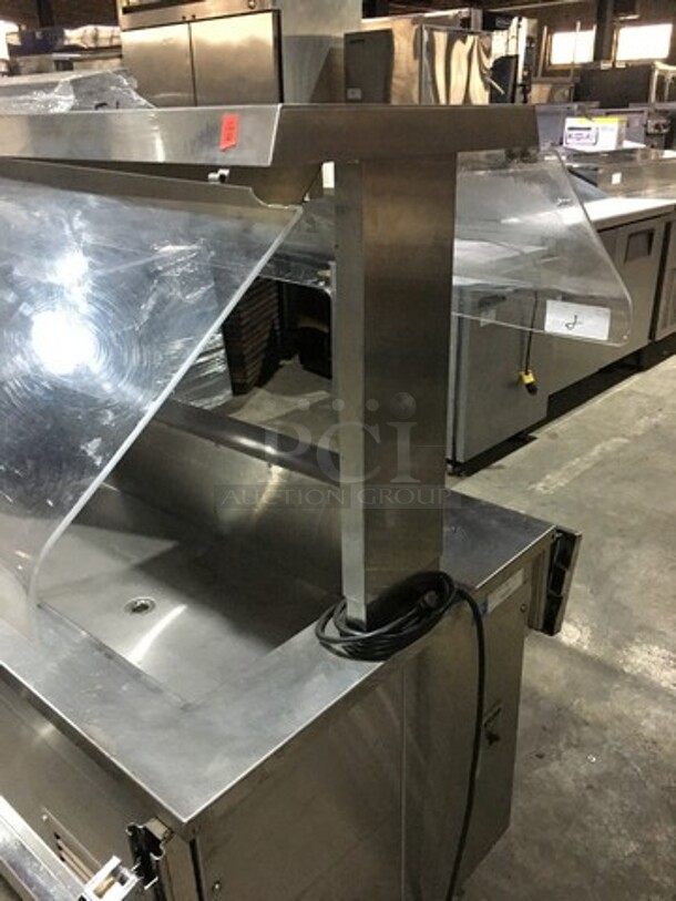 Vollrath Commercial Refrigerated Cold Pan! With Sneeze Guard! All Stainless Steel! With Lowering Prep/Serve Line! Model M3616500001EFA Serial B33600510731002! 120V 1Phase! On Commercial Casters! - Image 7 of 12
