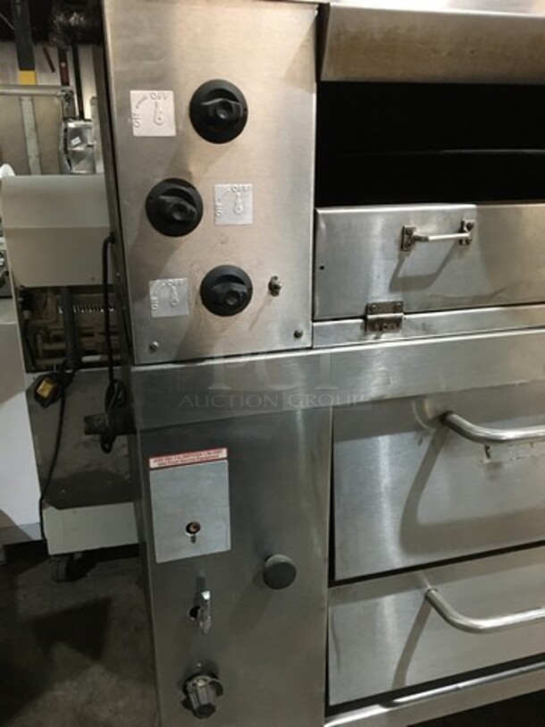 Nice! Attias All Stainless Steel Commercial Natural Gas Powered Double Deck Pizza/ Pita Rotating Baking Oven! On Legs! 2 X Your Bid! Makes One Unit! - Image 10 of 11