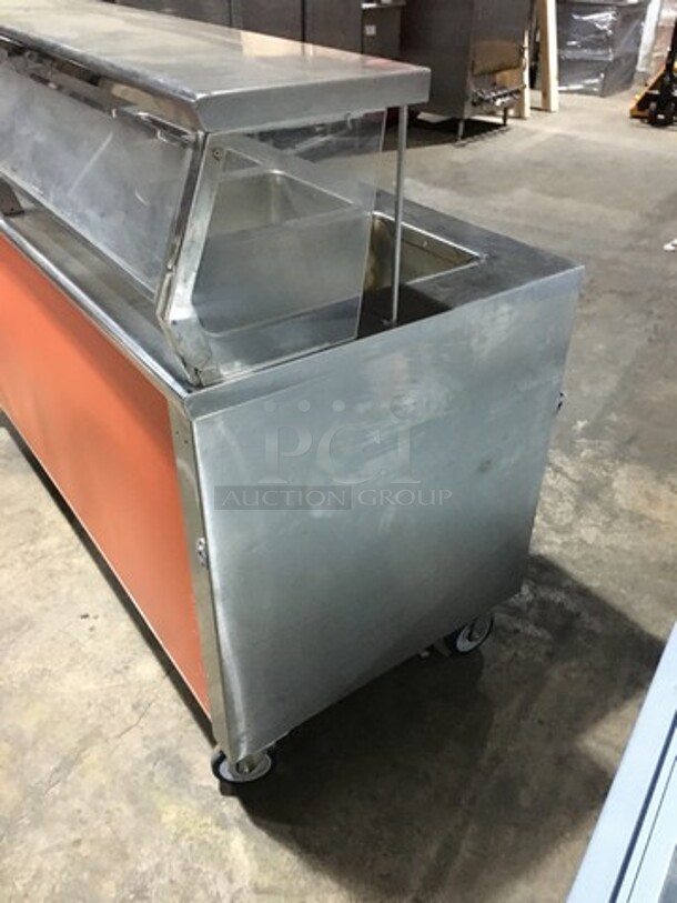 Precision Commercial 4 Well Steam Table! With Underneath Storage Space! With Sneeze Guard! All Stainless Steel Body! Model SST2004UDNYC! 120V 1Phase! On Commercial Casters! - Image 2 of 8