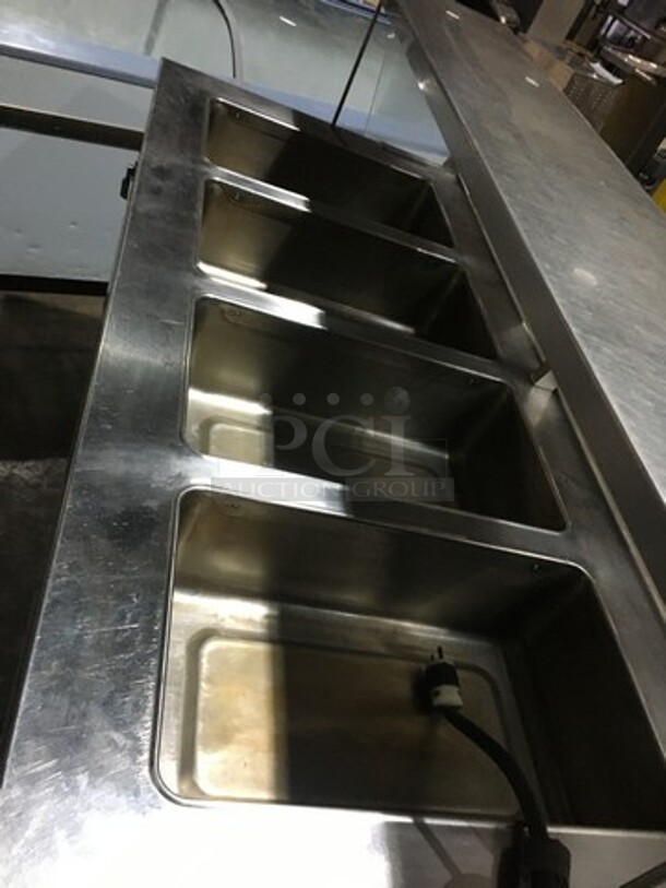 Precision Commercial 4 Well Steam Table! With Underneath Storage Space! With Sneeze Guard! All Stainless Steel Body! Model SST2004UDNYC! 120V 1Phase! On Commercial Casters! - Image 4 of 8
