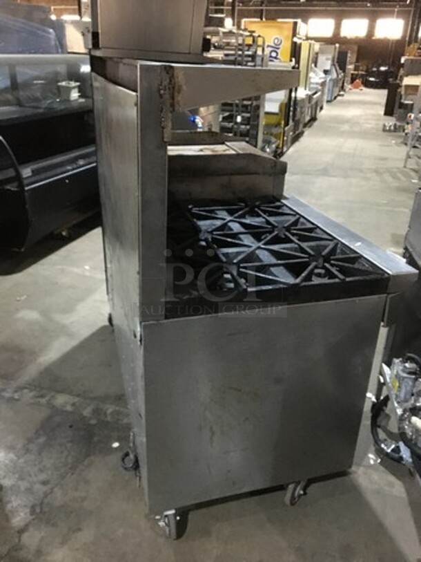 Southbend Commercial Natural Gas Powered 6 Burner Stove! With Right Side Flat Griddle/Cheese Melter Combo! With Backsplash & Overhead Garland Salamander! With 2 Full Size Ovens Underneath! All Stainless Steel! On Commercial Casters! - Image 4 of 11