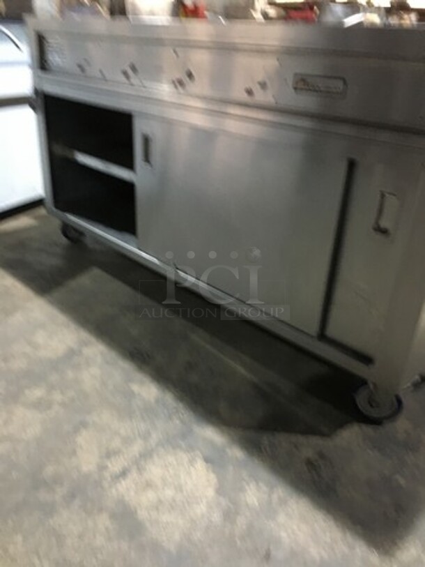 Precision Commercial 4 Well Steam Table! With Underneath Storage Space! With Sneeze Guard! All Stainless Steel Body! Model SST2004UDNYC! 120V 1Phase! On Commercial Casters! - Image 6 of 8
