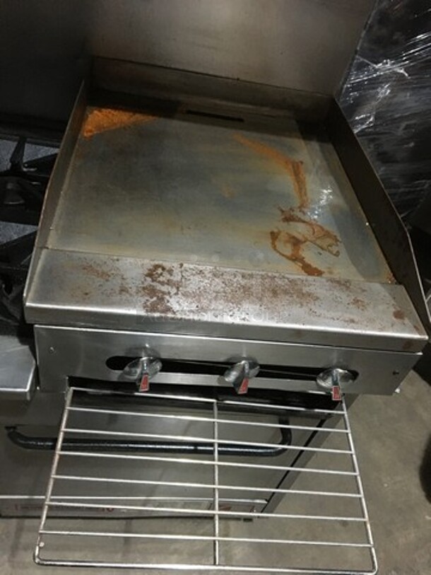 Southbend Commercial Natural Gas Powered 6 Burner Stove! With Right Side Flat Griddle/Cheese Melter Combo! With Backsplash & Overhead Garland Salamander! With 2 Full Size Ovens Underneath! All Stainless Steel! On Commercial Casters! - Image 9 of 11