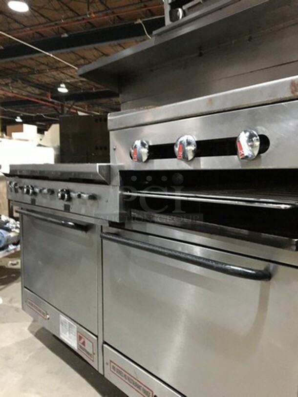 Southbend Commercial Natural Gas Powered 6 Burner Stove! With Right Side Flat Griddle/Cheese Melter Combo! With Backsplash & Overhead Garland Salamander! With 2 Full Size Ovens Underneath! All Stainless Steel! On Commercial Casters! - Image 11 of 11