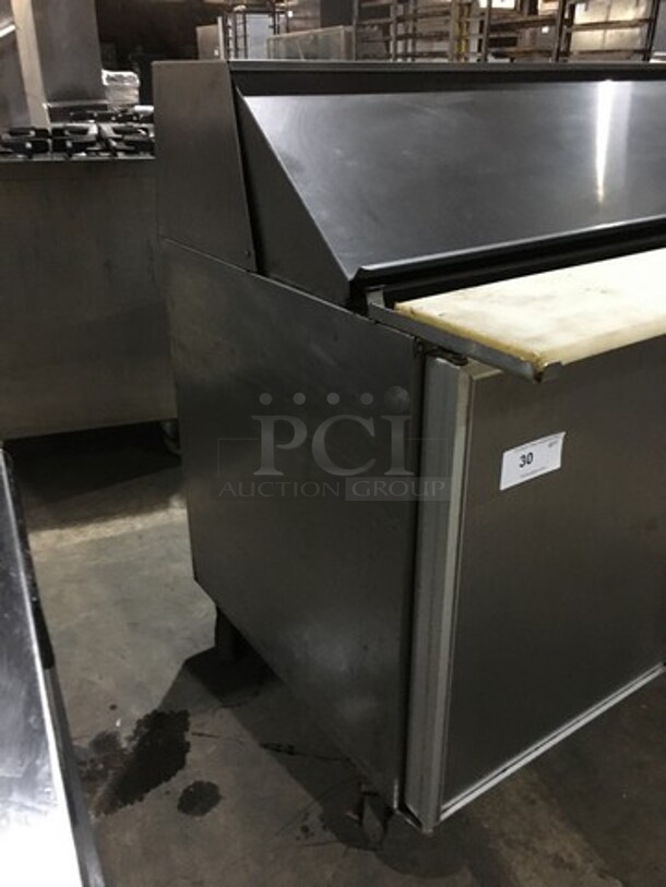 Silver King Commercial Refrigerated Sandwich Prep Table! With Commercial Cutting Board! With 2 Door Underneath Storage Space! All Stainless Steel! Model SKP4812 Serial GKDP091239A! 115V! On Casters! - Image 2 of 10