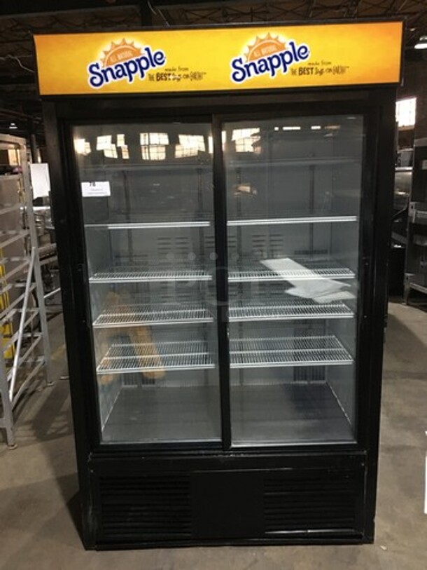Habco Commercial 2 Door Reach In Refrigerator Merchandiser! With Poly Coated Racks! Model ESM42 Serial 42024497! 115V 1Phase!
