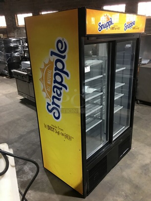 Habco Commercial 2 Door Reach In Refrigerator Merchandiser! With Poly Coated Racks! Model ESM42 Serial 42024497! 115V 1Phase!
 - Image 2 of 9
