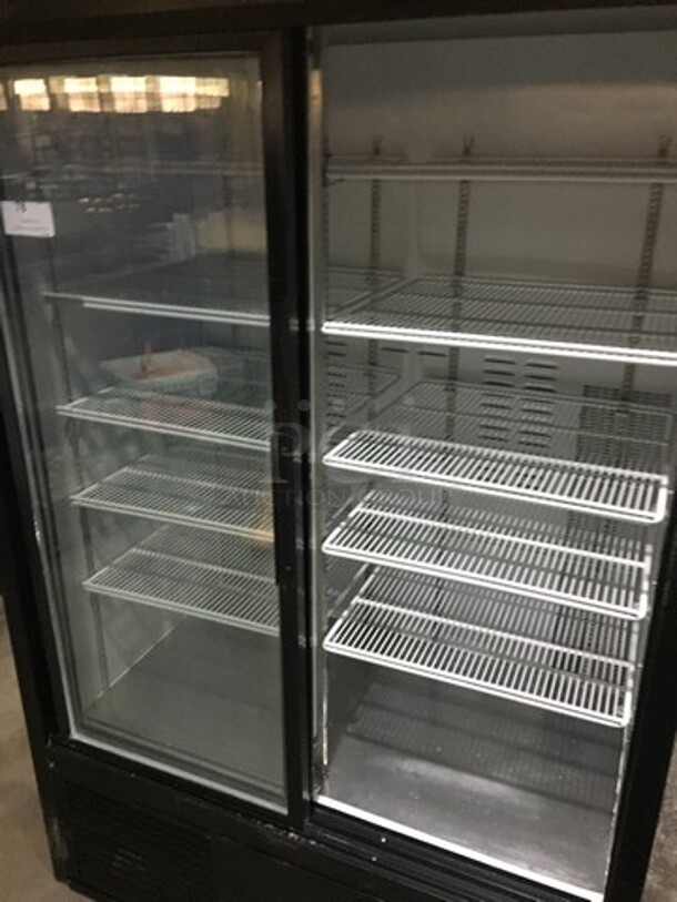 Habco Commercial 2 Door Reach In Refrigerator Merchandiser! With Poly Coated Racks! Model ESM42 Serial 42024497! 115V 1Phase!
 - Image 5 of 9