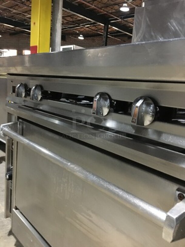 Nice! Jade Range Heavy Duty Commercial Natural Gas Powered WIDE BODY 4 Burner Range! With Full Size Oven Underneath! All S.S.! On Commercial Casters! - Image 9 of 12
