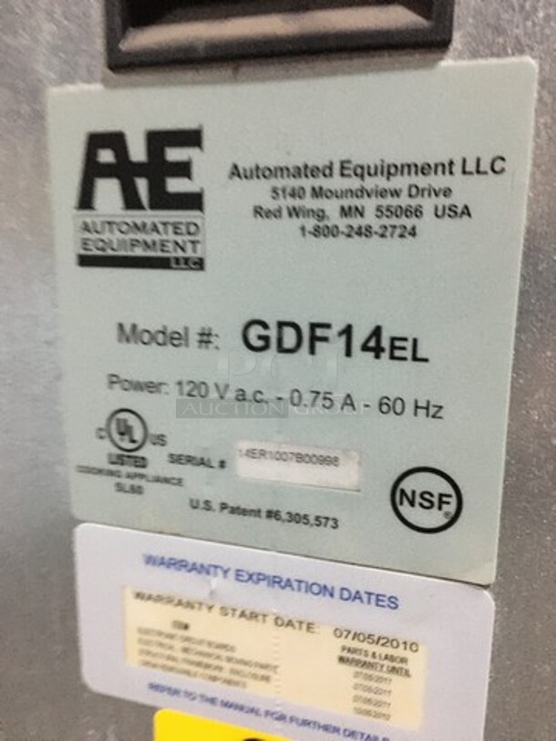 NICE! Automated Equipment Commercial Automated Fry Dispenser! All Stainless Steel Body! Model GDF14EL Serial 14ER1007B00998! 120V! On Commercial Casters! - Image 5 of 9