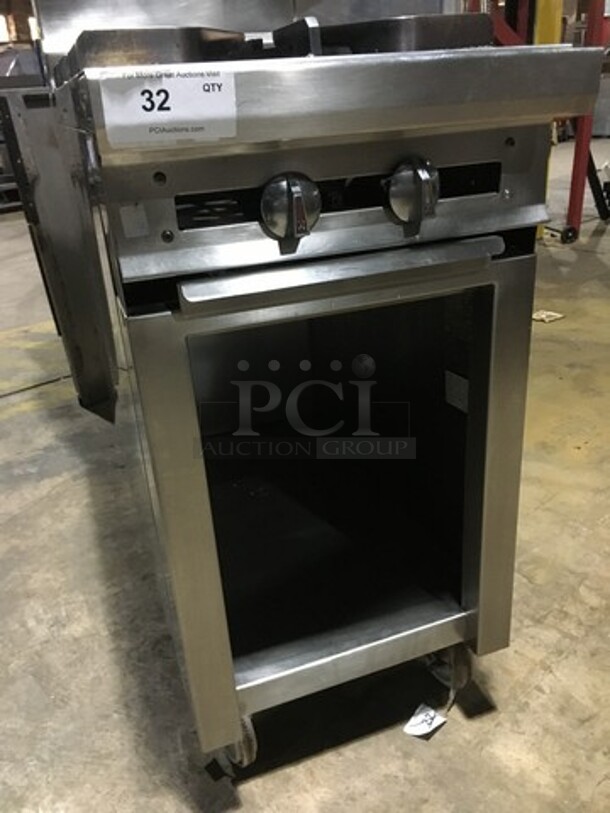 Sweet! Jade Range Heavy Duty Commercial Natural Gas Powered 2 Burner Stove! All Stainless Steel! On Commercial Casters! - Image 7 of 11