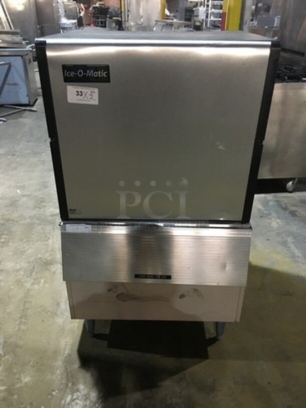 Ice-O-Matic Commercial 1000LBS Ice Making Machine! On Ice Bin! Model ICE1006HA4 Serial 12041280012136! 208/230V 1Phase! On Legs! 2 X Your Bid! Makes One Unit!