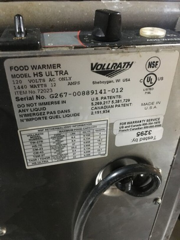 Vollrath Commercial Countertop Food Warmer! With Removable Soup Inserts! All Stainless Steel! Model HSULTRA Serial G26700889141012! 120V! - Image 8 of 9