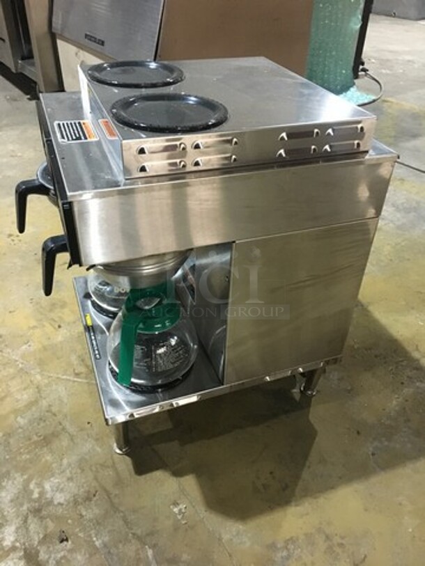 Bunn Commercial Countertop Dual Coffee Brewing Machine! Axiom Series! With 4 Coffee Pot Warming Stations! All Stainless Steel! Model AXIOM2/2TWIN Serial AXTN026390! 120/208/240V! 1Phase! On Legs! - Image 2 of 10