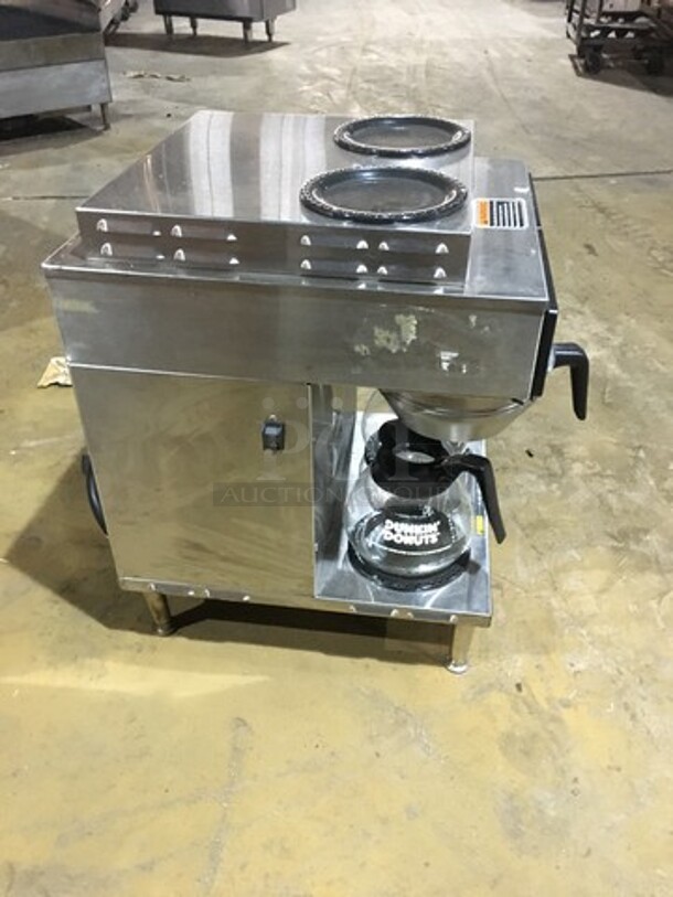 Bunn Commercial Countertop Dual Coffee Brewing Machine! Axiom Series! With 4 Coffee Pot Warming Stations! All Stainless Steel! Model AXIOM2/2TWIN Serial AXTN026390! 120/208/240V! 1Phase! On Legs! - Image 3 of 10