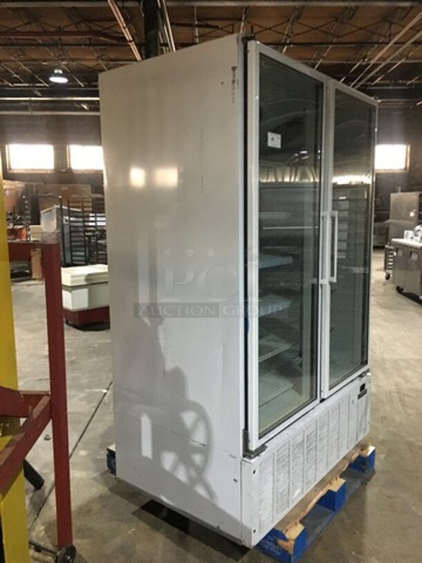 Masterbilt 2 Glass Door Reach In Freezer Merchandiser! With Poly Coated Racks!  - Image 2 of 7