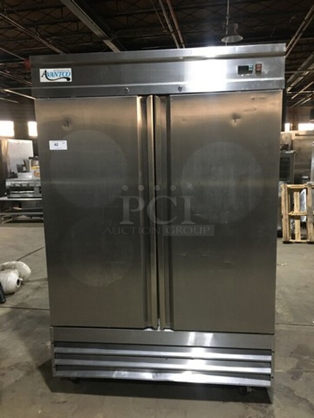 Avantco Commercial 2 Door Reach In Freezer! All Stainless Steel! Model 178CFD2FF! 115V! On Commercial Casters! - Image 1 of 9