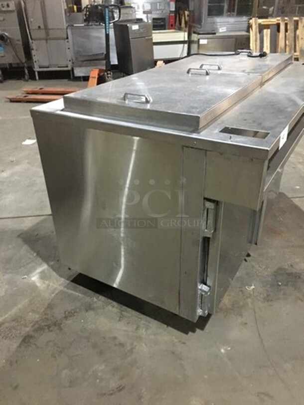 Wasserstrom Commercial Refrigerated Sandwich Prep Table! With 2 Door Underneath Storage Space! All Stainless Steel! Serial 2875! 120V! On Commercial Casters! - Image 2 of 10