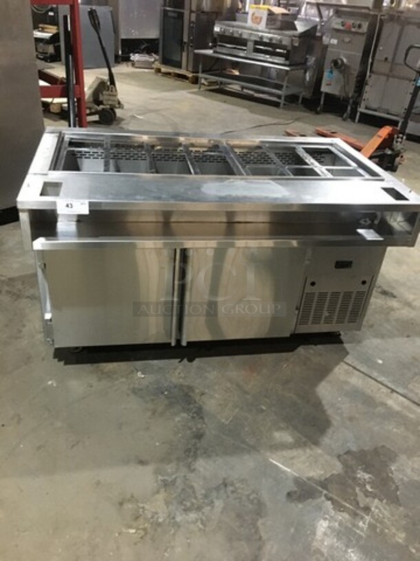 Wasserstrom Commercial Refrigerated Sandwich Prep Table! With 2 Door Underneath Storage Space! All Stainless Steel! Serial 2875! 120V! On Commercial Casters! - Image 5 of 10