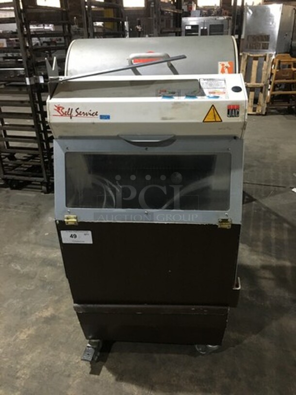 JAC Commercial Floor Style Bread Slicer! With Self Service Frame! Model SLC450/12 Serial 12108097! 110V 1Phase! On Casters! - Image 1 of 9