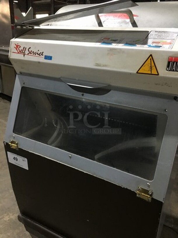 JAC Commercial Floor Style Bread Slicer! With Self Service Frame! Model SLC450/12 Serial 12108097! 110V 1Phase! On Casters! - Image 6 of 9