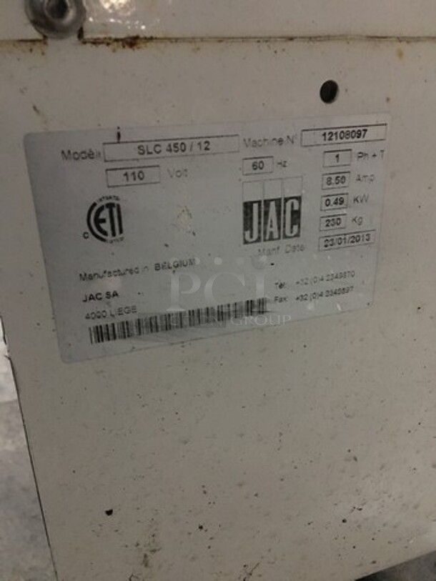 JAC Commercial Floor Style Bread Slicer! With Self Service Frame! Model SLC450/12 Serial 12108097! 110V 1Phase! On Casters! - Image 8 of 9