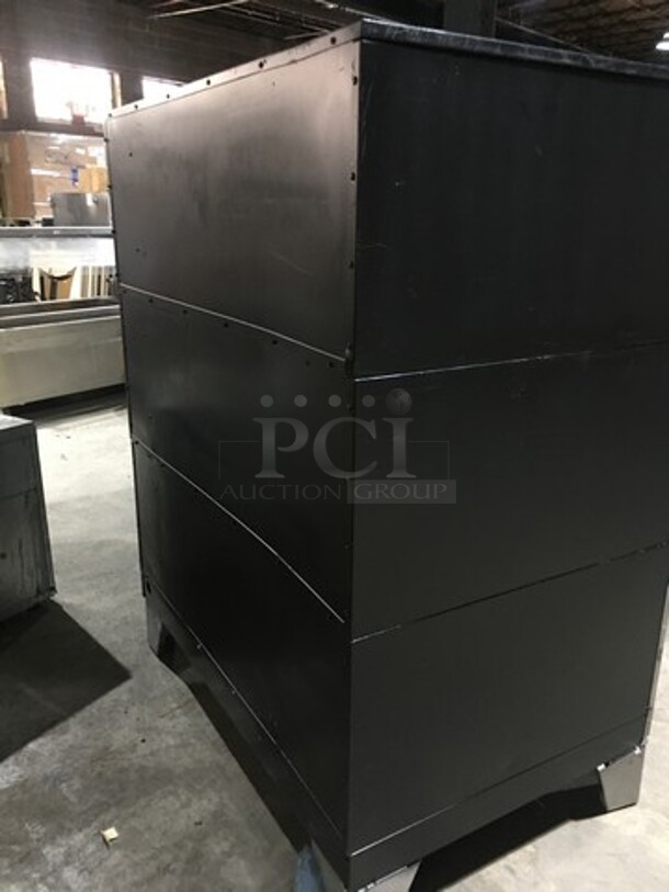 AMAZING! Garland Commercial Electric Powered 3 Tier Pizza Oven! With View Through Doors! All Stainless Steel! On Legs! 3 X Your Bid! Makes One Unit! - Image 3 of 10