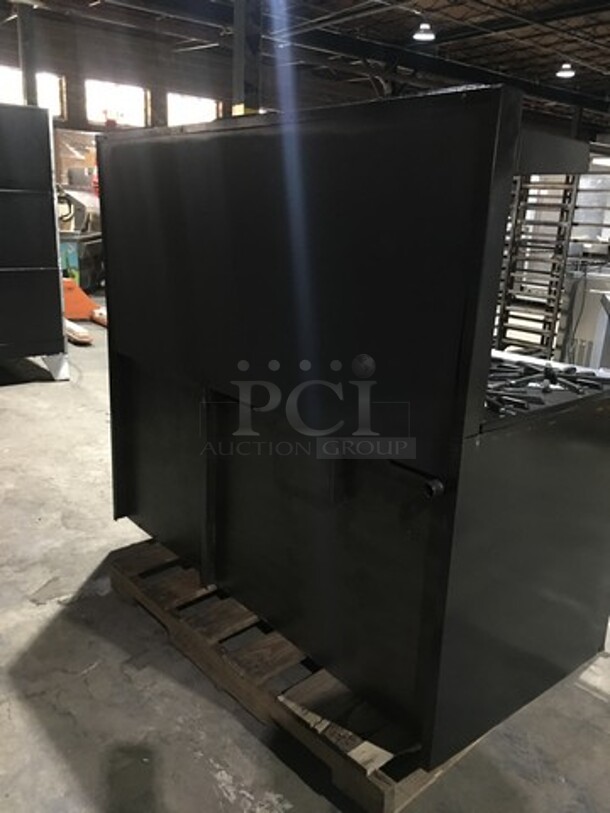 Commercial Natural Gas Powered 6 Burner Stove! With Right Side Flat Griddle! With Raised Backsplash & Salamander Shelf! With Full Size Oven & Storage Space Underneath!  - Image 3 of 12