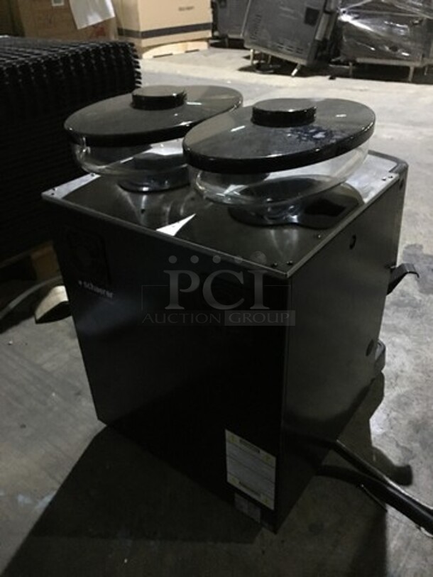 Late Model Schaerer Commercial Countertop Dual Hopper Coffee Bean Grinder/Espresso Machine! With Drip Tray & Steam Wand! Model SCA1 Serial 1326315545! 200/220V! On Legs! - Image 4 of 9