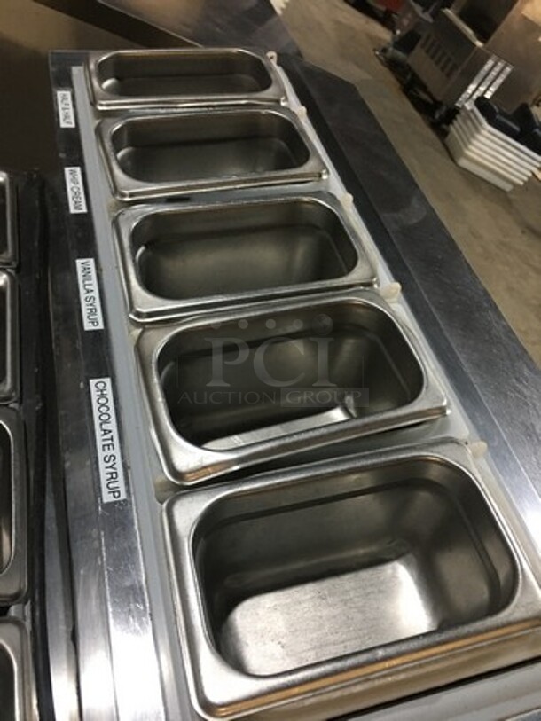 Silver King Commercial Refrigerated Prep Table! With Topping Rail! With Single Door Storage Space Underneath! All Stainless Steel! Model SKF2A Serial SBCL144354A! 115V! - Image 6 of 10