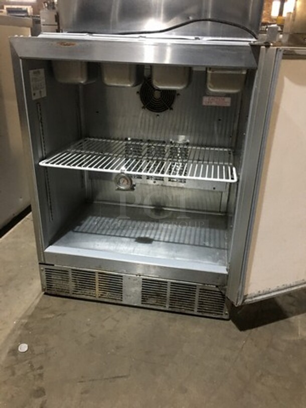 Silver King Commercial Refrigerated Prep Table! With Topping Rail! With Single Door Storage Space Underneath! All Stainless Steel! Model SKF2A Serial SBCL144354A! 115V! - Image 8 of 10