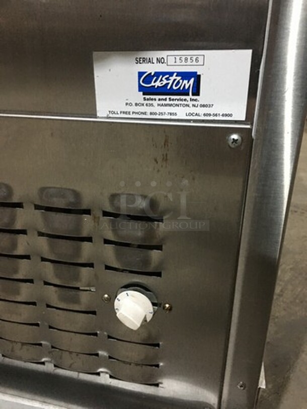 LATE MODEL! All Stainless Steel Commercial Ice Cream Push Cart! With 4 Flip Top Doors! Serial 15856! On Casters! Working!  - Image 8 of 10