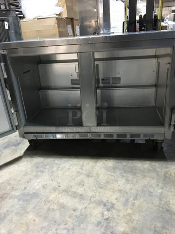 Beverage Air Commercial Refrigerated 2 Door Lowboy/Worktop! All Stainless Steel! Serial 6722639! On Casters! - Image 5 of 8