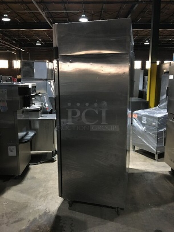 Migali Commercial Reach In 2 Door Refrigerator! With Poly Coated Racks! All Stainless Steel! Model C2R Serial C2R15031692017! 115V 1Phase! On Casters! - Image 4 of 10