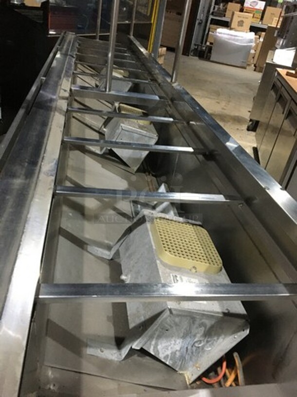 WOW! All Stainless Steel Refrigerated 12 Pan Buffet Style Serving Table! With 5 Door Underneath Storage Space! On Legs! With Sneeze Guard! Remote Compressor/No Compressor! - Image 8 of 10