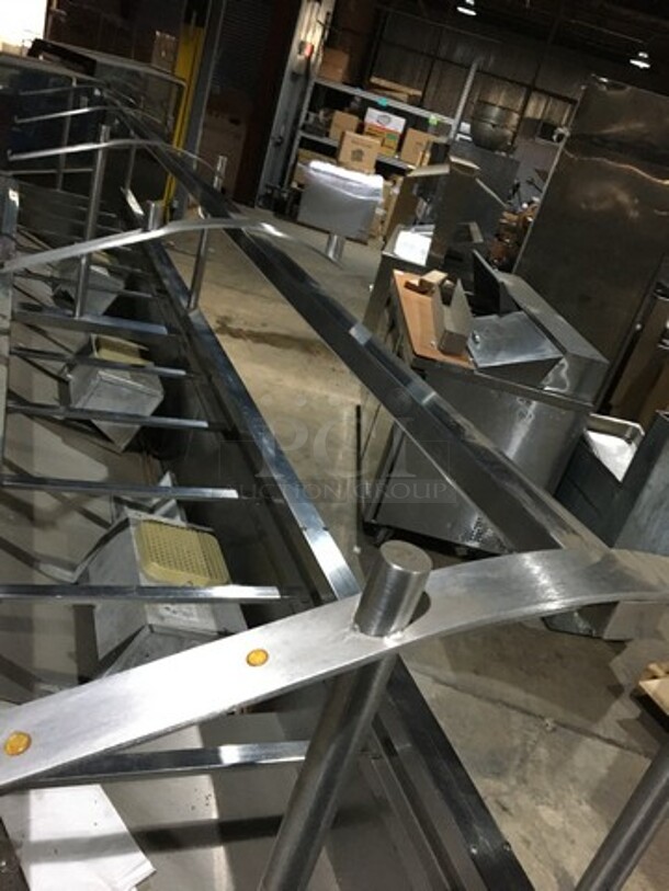 WOW! All Stainless Steel Refrigerated 12 Pan Buffet Style Serving Table! With 5 Door Underneath Storage Space! On Legs! With Sneeze Guard! Remote Compressor/No Compressor! - Image 9 of 10