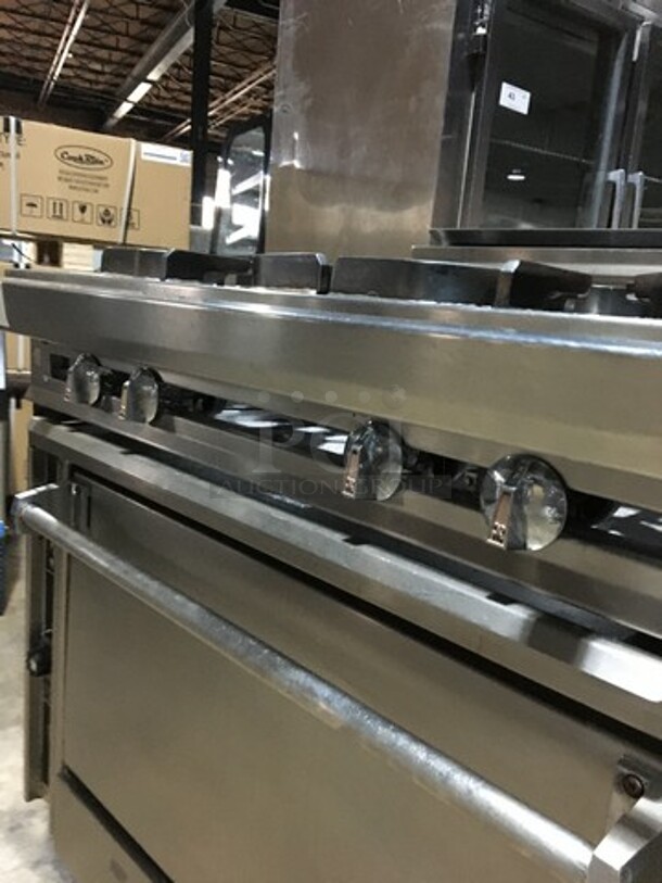 Nice! Jade Range Heavy Duty Commercial Natural Gas Powered WIDE BODY 4 Burner Range! With Full Size Oven Underneath! All S.S.! On Commercial Casters! - Image 9 of 11