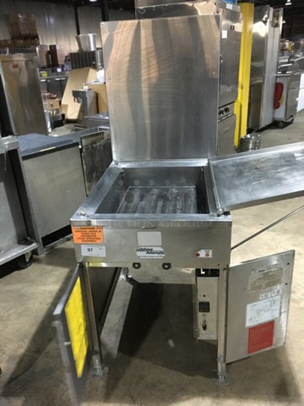 Amazing! Belshaw Adamatic Commercial Natural Gas Powered Donut Deep Fat Fryer! With Backsplash! All Stainless Steel! Model 718LCGNG Serial W11070098! On Legs! - Image 5 of 10