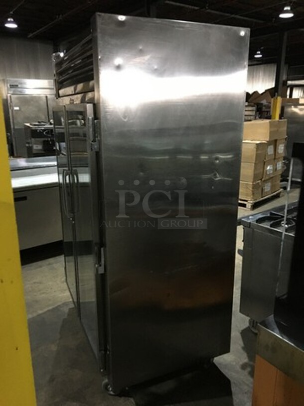 Traulsen Commercial Reach In 2 Door Cooler Merchandiser! All Stainless Steel Body! With Poly Coated Racks! Model AHT232NREFHG Serial T251270I98! 115V 1Phase! On Casters! - Image 3 of 9