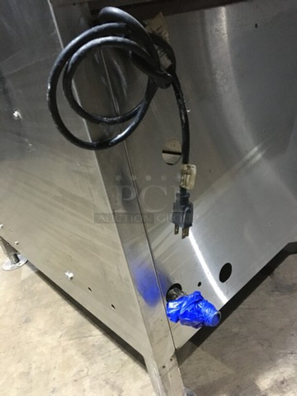 Amazing! Belshaw Adamatic Commercial Natural Gas Powered Donut Deep Fat Fryer! With Backsplash! All Stainless Steel! Model 718LCGNG Serial W11070098! On Legs! - Image 10 of 10