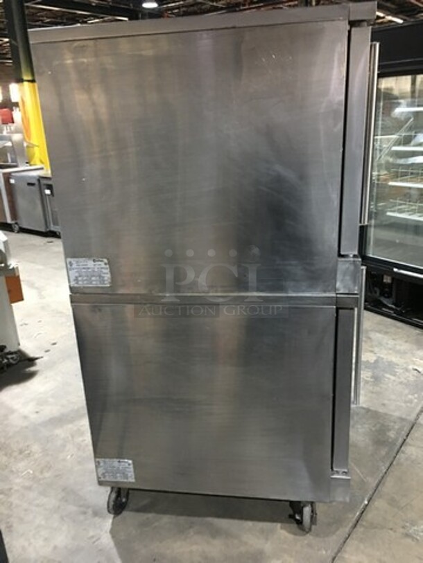 GREAT! Sunfire Double Stacked Natural Gas Powered Convection Ovens! All S.S! With One View Through Door & One Solid Door! Model SCOGS10S Serial 1209230000723! On Commercial Casters! 2 X Your Bid! Makes One Unit! - Image 2 of 10