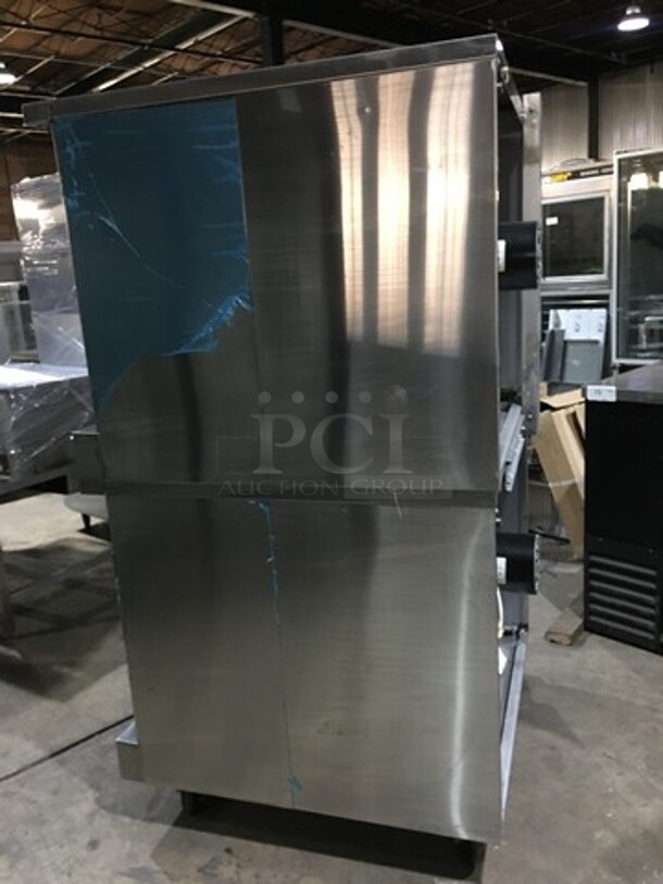 GREAT! Sunfire Double Stacked Natural Gas Powered Convection Ovens! All S.S! With One View Through Door & One Solid Door! Model SCOGS10S Serial 1209230000723! On Commercial Casters! 2 X Your Bid! Makes One Unit! - Image 3 of 10