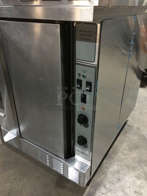 GREAT! Sunfire Double Stacked Natural Gas Powered Convection Ovens! All S.S! With One View Through Door & One Solid Door! Model SCOGS10S Serial 1209230000723! On Commercial Casters! 2 X Your Bid! Makes One Unit! - Image 9 of 10