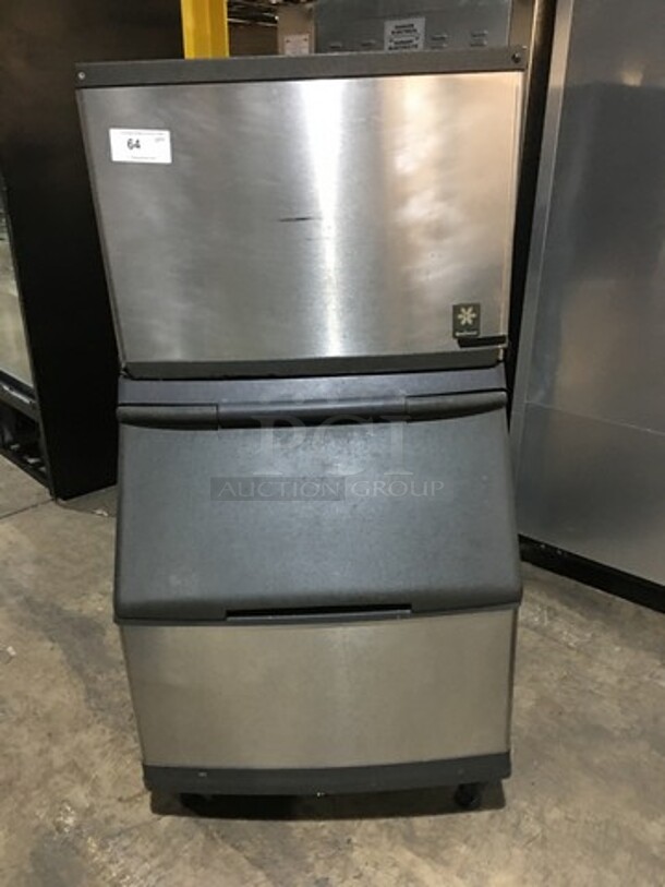 Manitowoc Commercial Ice Making Machine! With Ice Bin! All Stainless Steel! Model QD0452A! 115V 1Phase! 2 X Your Bid! Makes One Unit!