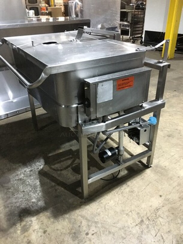 WOW! Groen All Stainless Steel Natural Gas  Powered 40LB Tilted Braising Pan/Skillet! On Legs! - Image 2 of 8