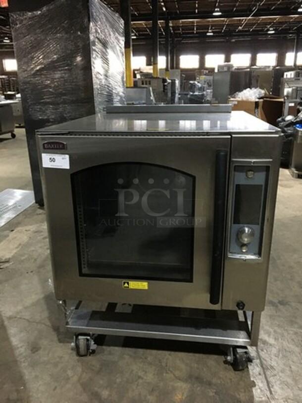 AMAZING! Baxter Commercial Electric Powered Convection Oven! With View Through Door! With Digital Touch Controls! All Stainless Steel! Model ML132512EU! On Casters! Working When Removed!