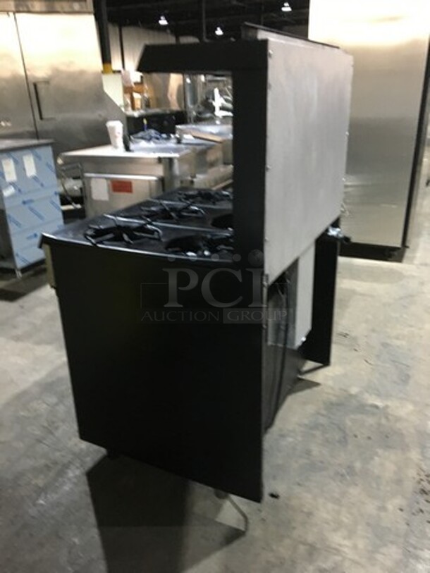 Garland Commercial Natural Gas Powered 6 Burner Stove! With Underneath Full Size Oven! With Overhead Salamander Shelf! On Legs! - Image 2 of 11