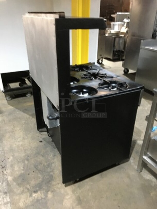 Garland Commercial Natural Gas Powered 6 Burner Stove! With Underneath Full Size Oven! With Overhead Salamander Shelf! On Legs! - Image 4 of 11