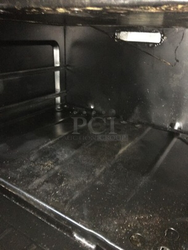 Garland Commercial Natural Gas Powered 6 Burner Stove! With Underneath Full Size Oven! With Overhead Salamander Shelf! On Legs! - Image 9 of 11